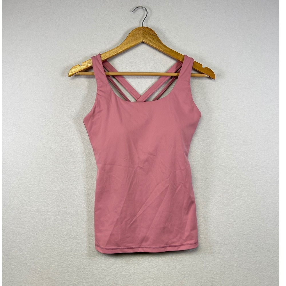 FITTIN Pink Athletic Tank Top Workout Cross‎ Back Strappy Women's Size M